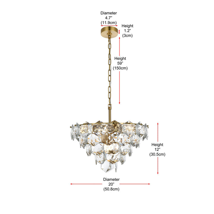20 Inch Chandelier In Satin Gold - View 6 - Joshua Marshal