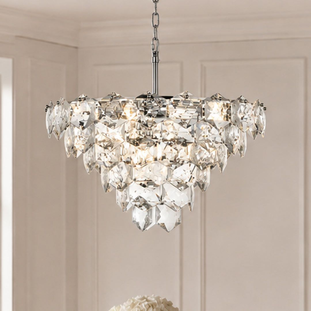 24 Inch Chandelier In Chrome Chrome And Clear Finish - LIGHTING by Joshua Marshal