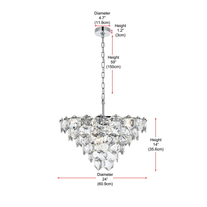 24 Inch Chandelier In Chrome - View 5 - Joshua Marshal