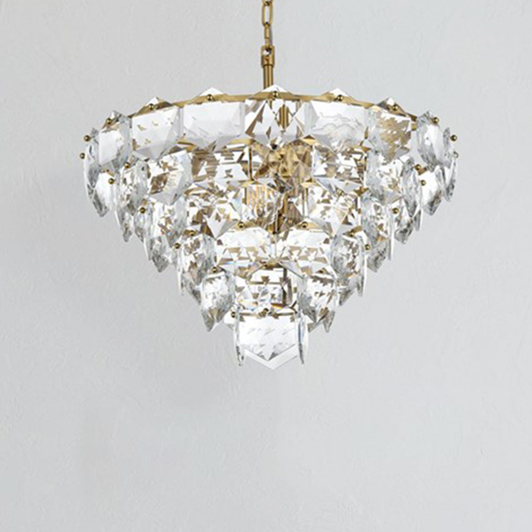 24 Inch Chandelier In Satin Gold Satin Gold And Clear Finish - LIGHTING by Joshua Marshal