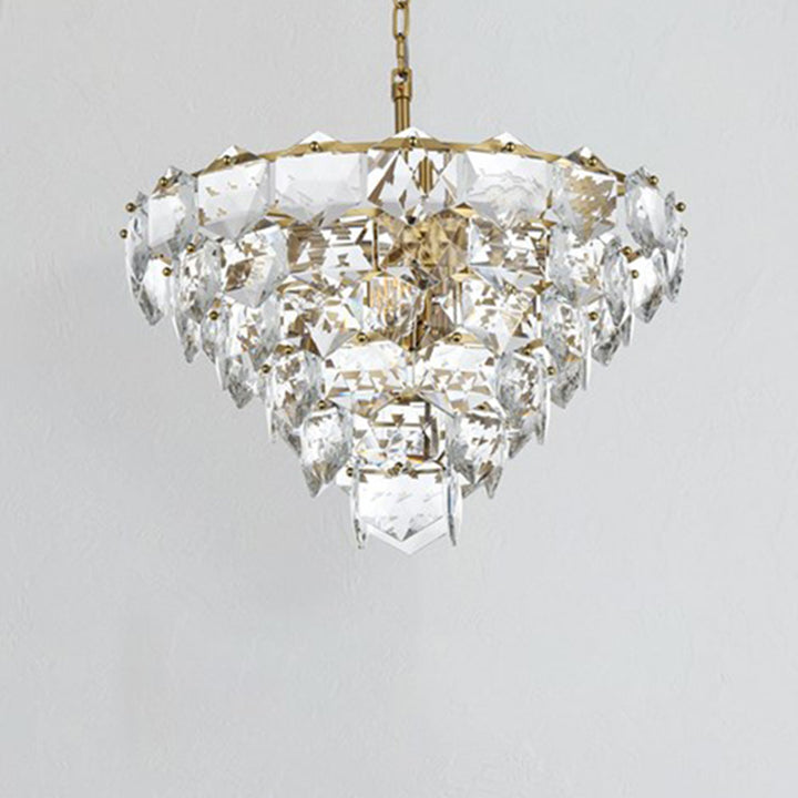 24 Inch Chandelier In Satin Gold Satin Gold And Clear Finish - LIGHTING by Joshua Marshal