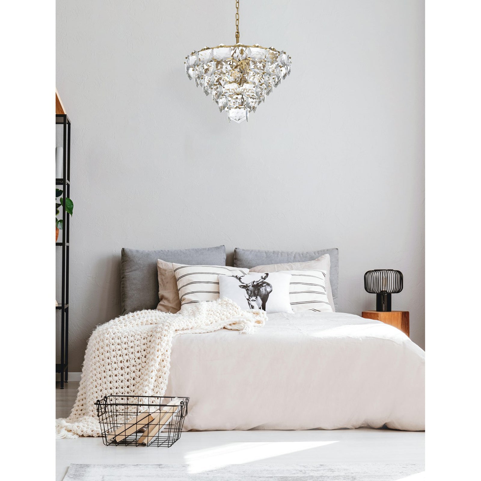 24 Inch Chandelier In Satin Gold - View 2 - Joshua Marshal