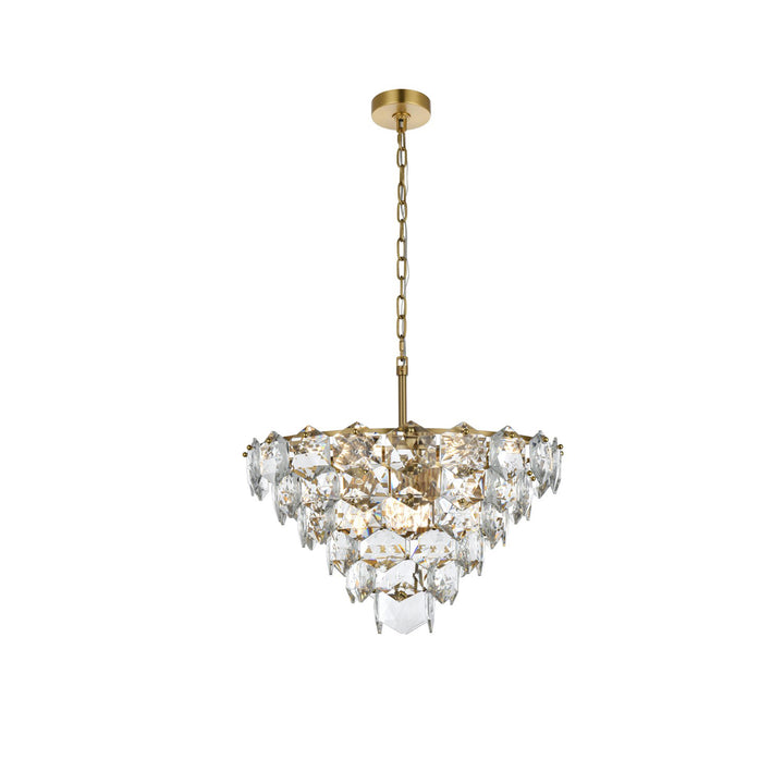 24 Inch Chandelier In Satin Gold - View 3 - Joshua Marshal