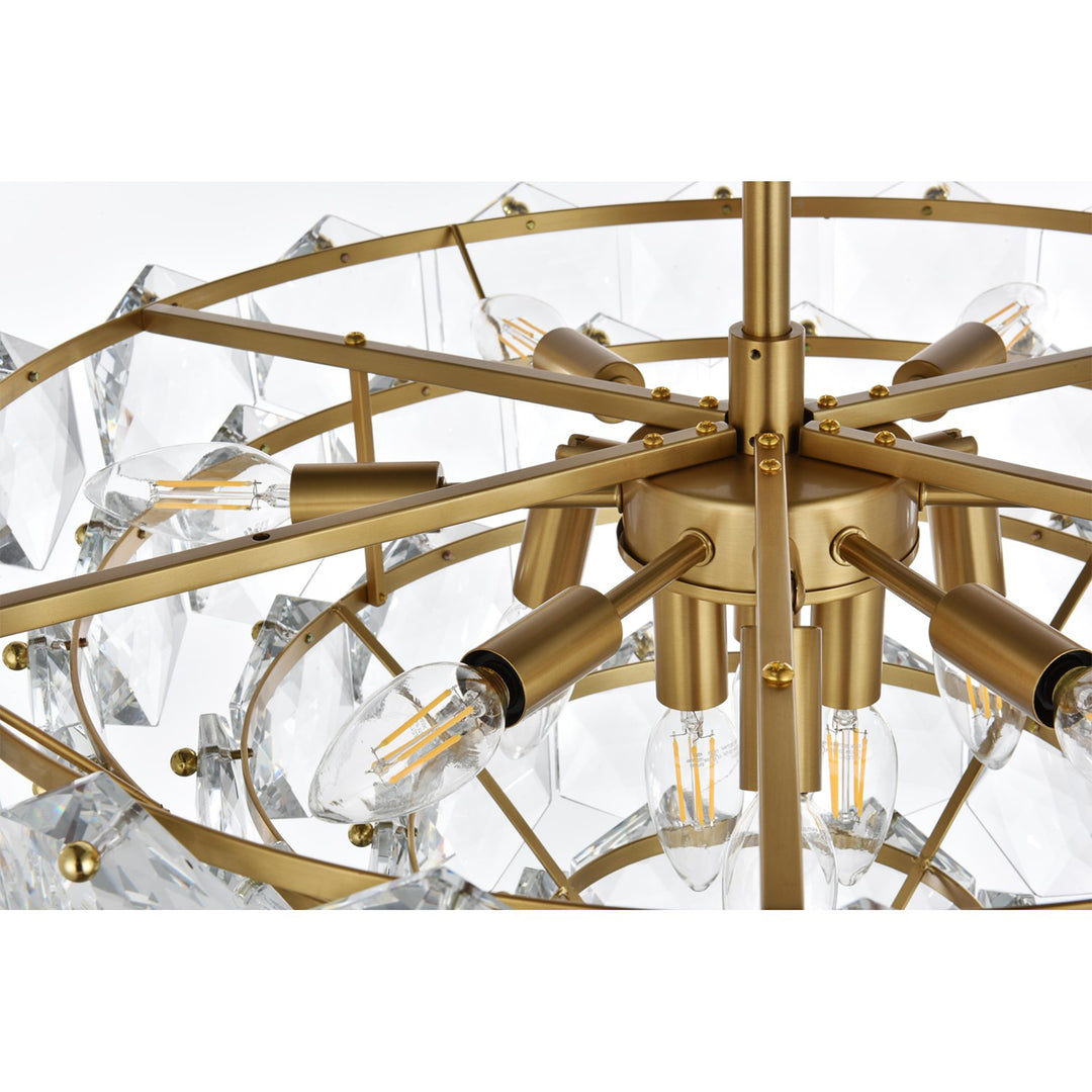 24 Inch Chandelier In Satin Gold - View 6 - Joshua Marshal