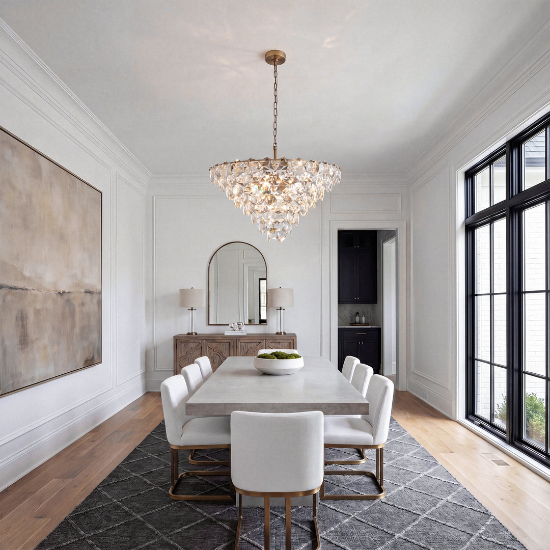 32 Inch Chandelier In Satin Gold - View 2 - Joshua Marshal