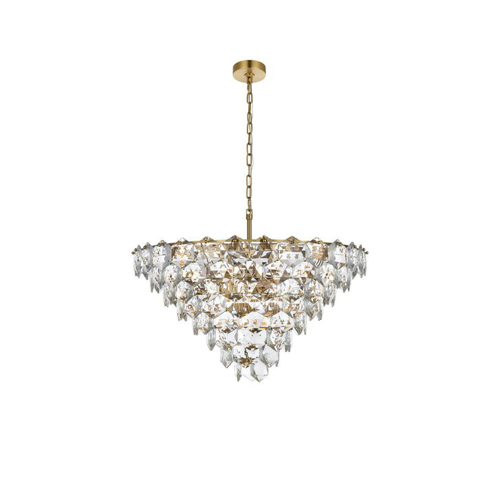 32 Inch Chandelier In Satin Gold - View 3 - Joshua Marshal