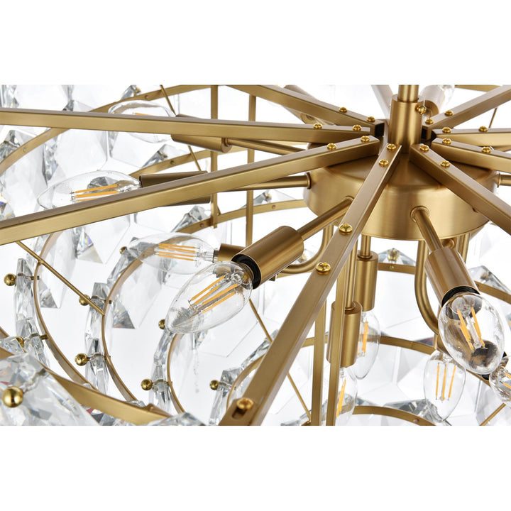 32 Inch Chandelier In Satin Gold - View 5 - Joshua Marshal
