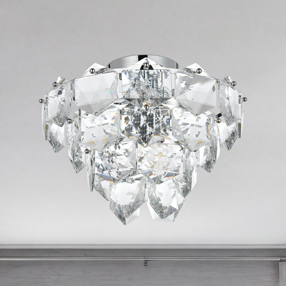 16 Inch Flush Mount In Chrome Chrome And Clear Finish - LIGHTING by Joshua Marshal