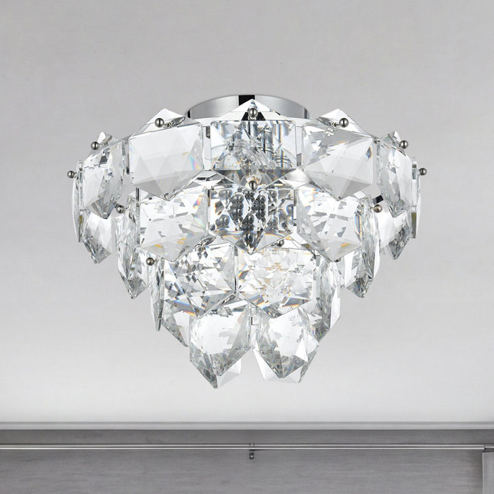 16 Inch Flush Mount In Chrome Chrome And Clear Finish - LIGHTING by Joshua Marshal
