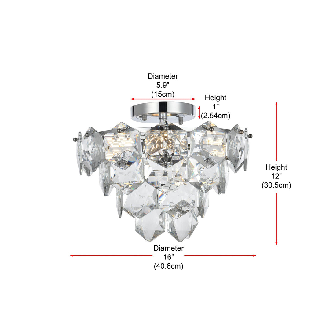 16 Inch Flush Mount In Chrome - View 5 - Joshua Marshal