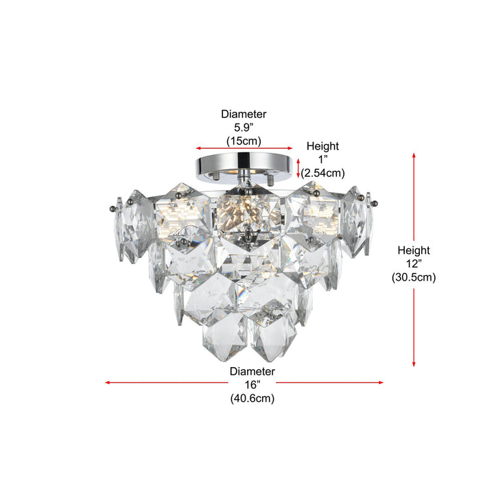 16 Inch Flush Mount In Chrome - View 5 - Joshua Marshal