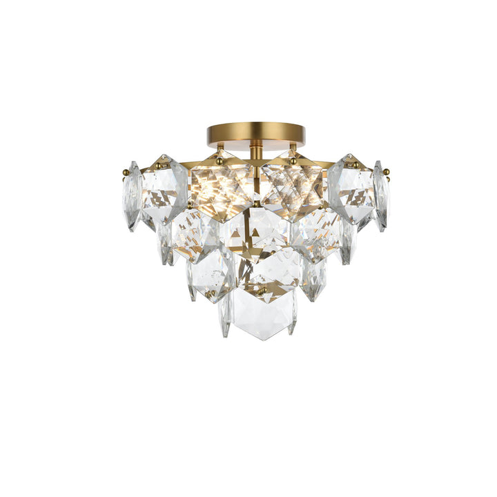 16 Inch Flush Mount In Satin Gold - View 3 - Joshua Marshal