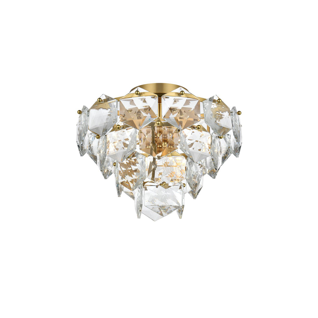 16 Inch Flush Mount In Satin Gold - View 4 - Joshua Marshal
