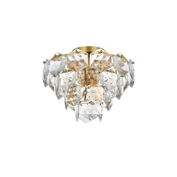 16 Inch Flush Mount In Satin Gold - View 4 - Joshua Marshal