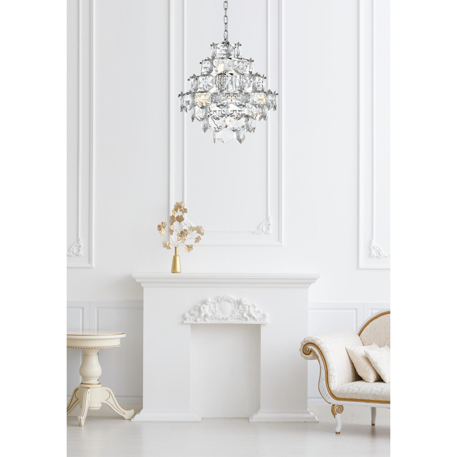 20 Inch Chandelier In Chrome - View 2 - Joshua Marshal
