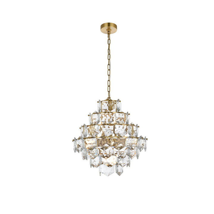 20 Inch Chandelier In Satin Gold - View 3 - Joshua Marshal