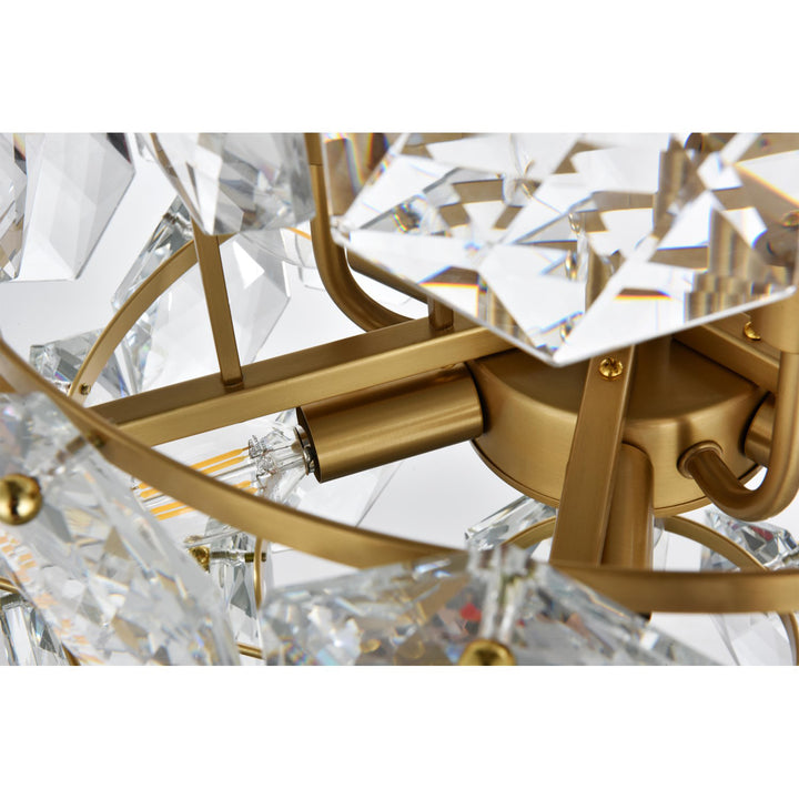 20 Inch Chandelier In Satin Gold - View 5 - Joshua Marshal