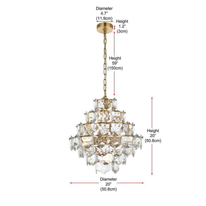 20 Inch Chandelier In Satin Gold - View 6 - Joshua Marshal