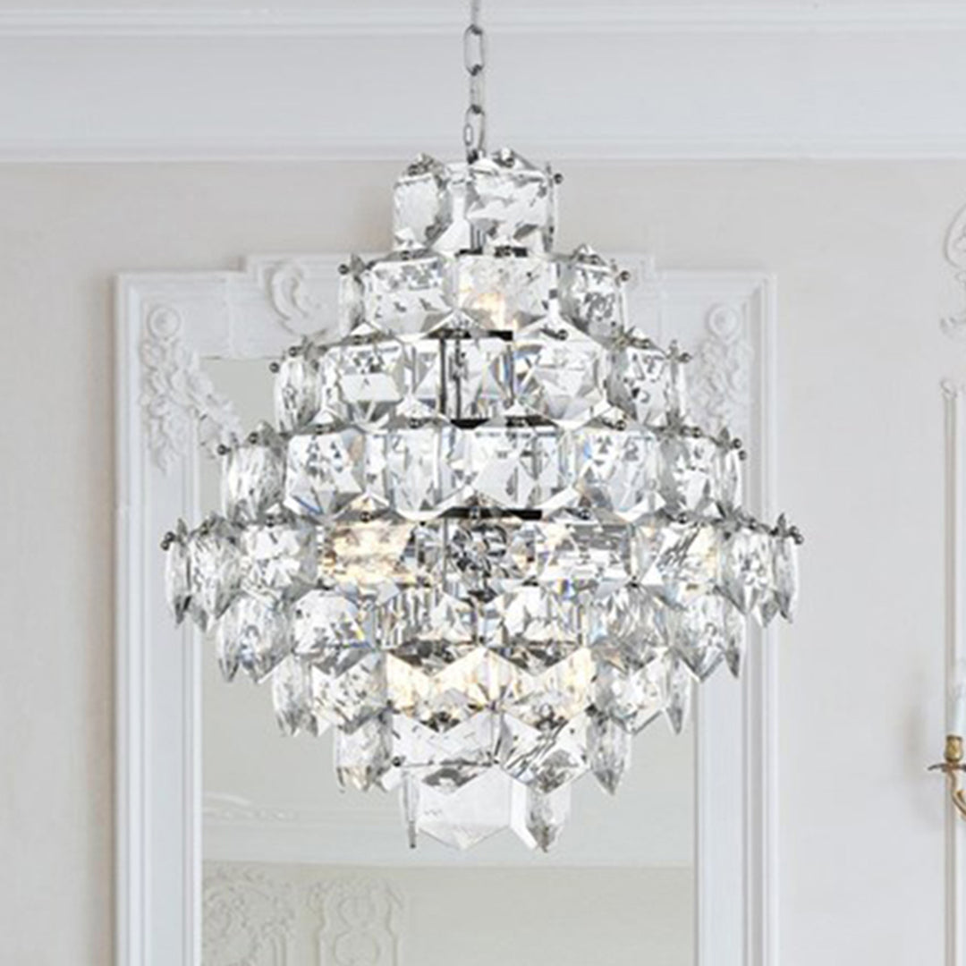 24 Inch Chandelier In Chrome Chrome And Clear Finish - LIGHTING by Joshua Marshal