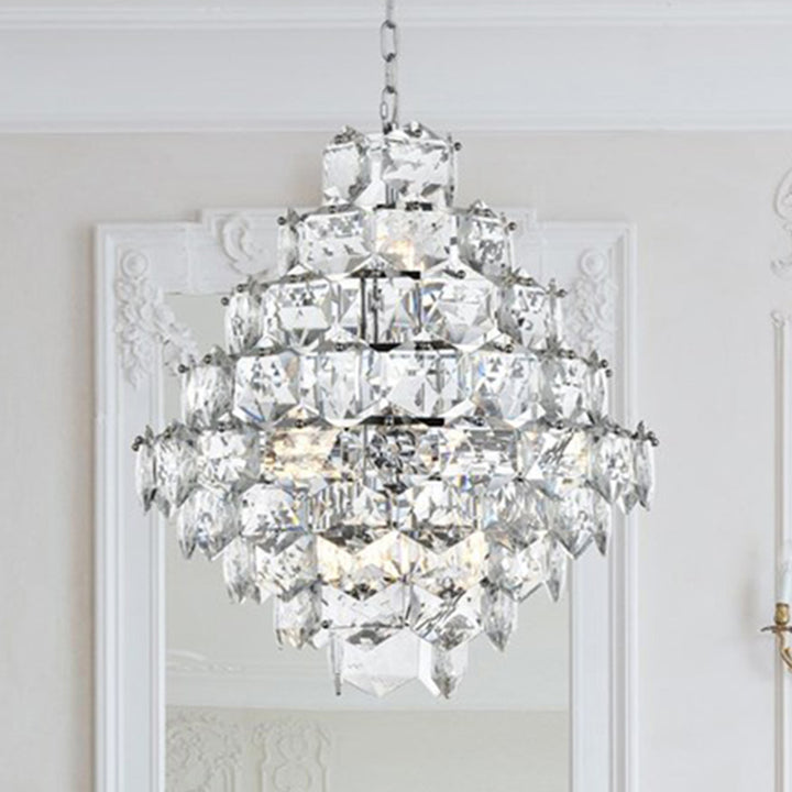 24 Inch Chandelier In Chrome Chrome And Clear Finish - LIGHTING by Joshua Marshal