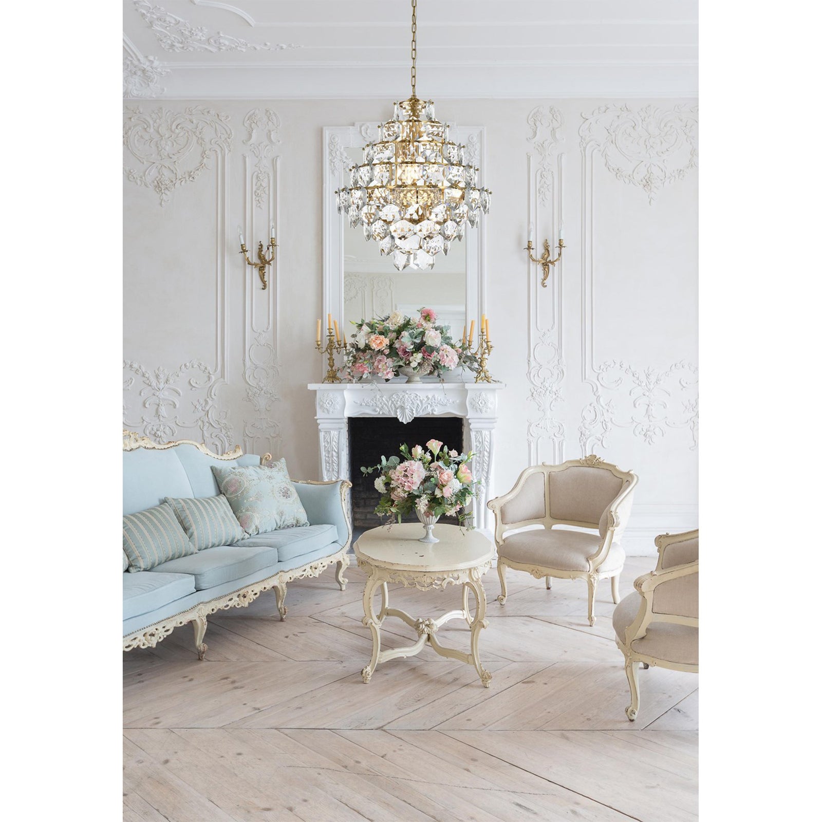 24 Inch Chandelier In Satin Gold - View 2 - Joshua Marshal