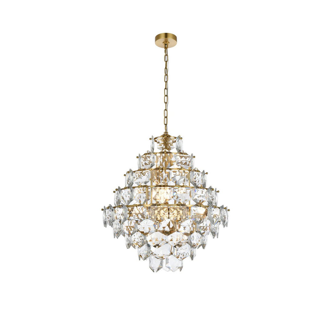 24 Inch Chandelier In Satin Gold - View 3 - Joshua Marshal