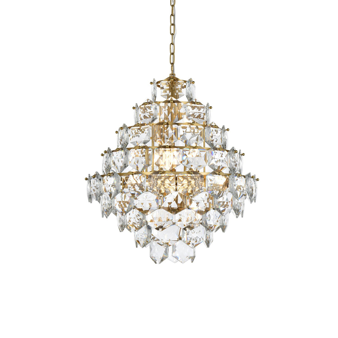 24 Inch Chandelier In Satin Gold - View 4 - Joshua Marshal