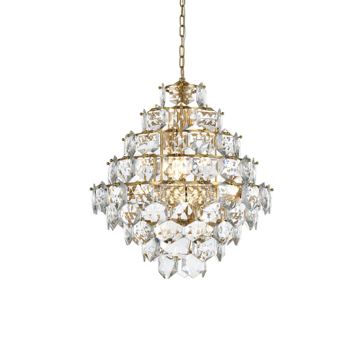 24 Inch Chandelier In Satin Gold - View 4 - Joshua Marshal