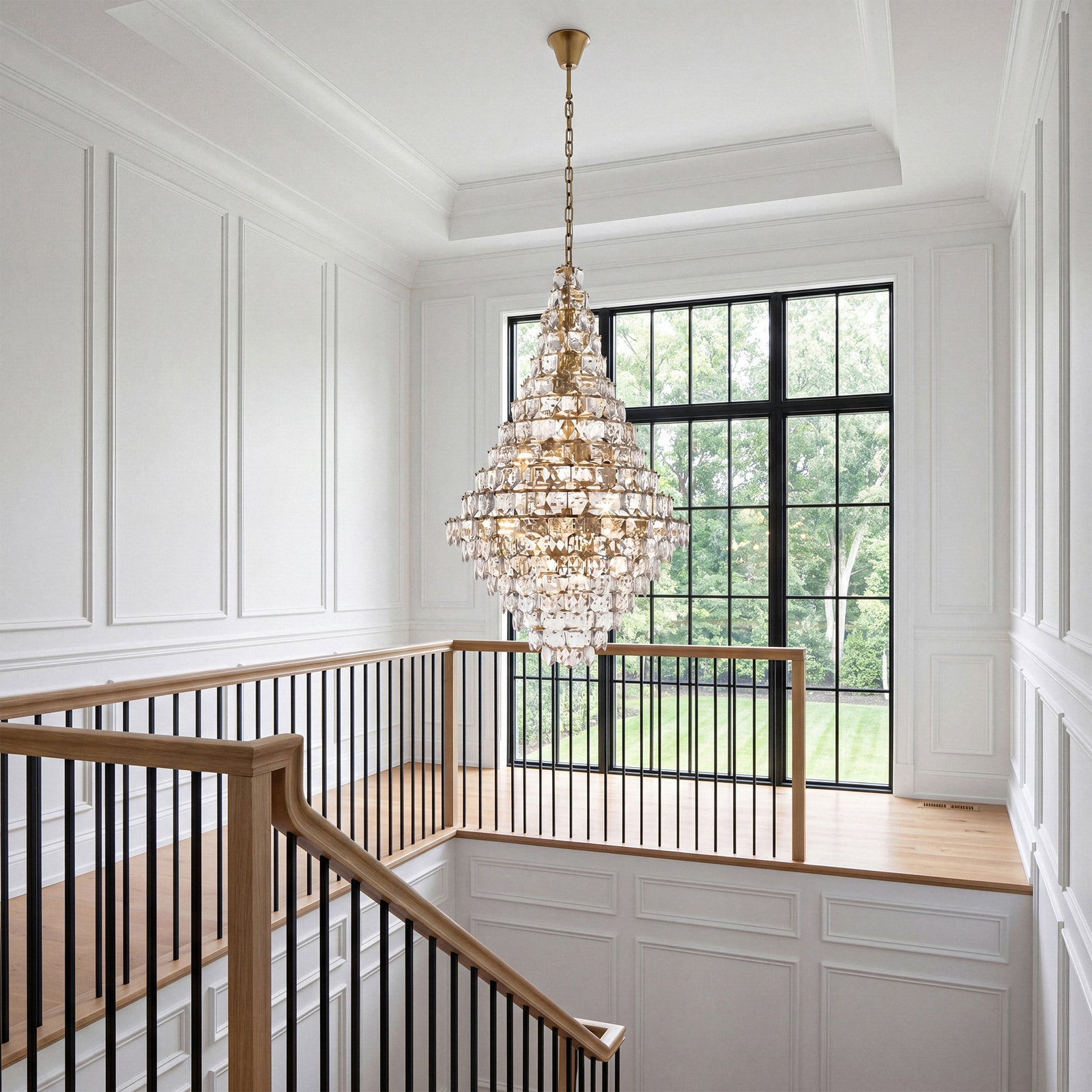 36 Inch Chandelier In Satin Gold - View 2 - Joshua Marshal