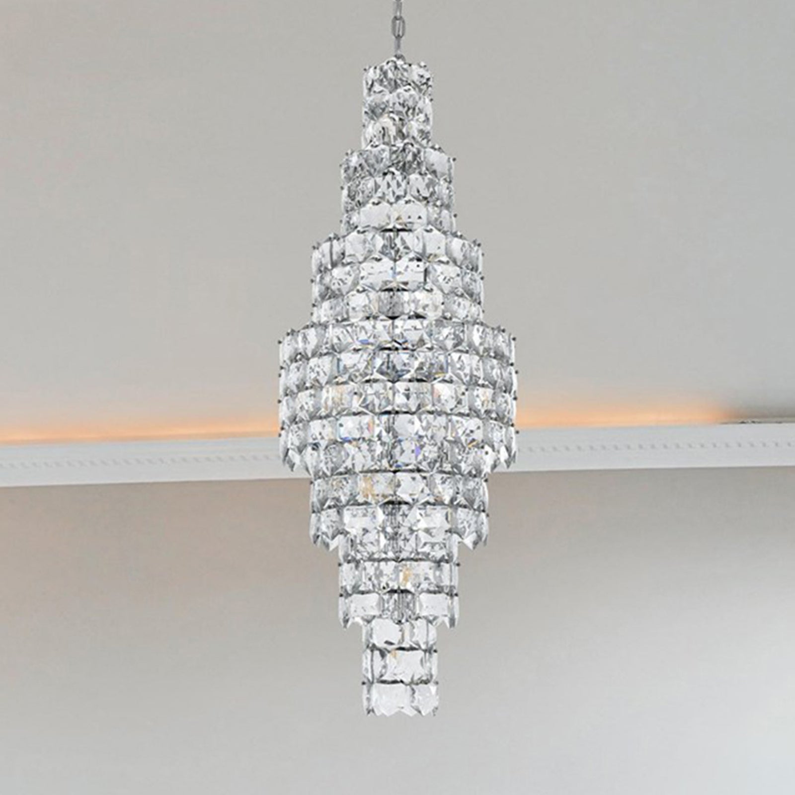 24 Inch Chandelier In Chrome Chrome And Clear Finish - LIGHTING by Joshua Marshal