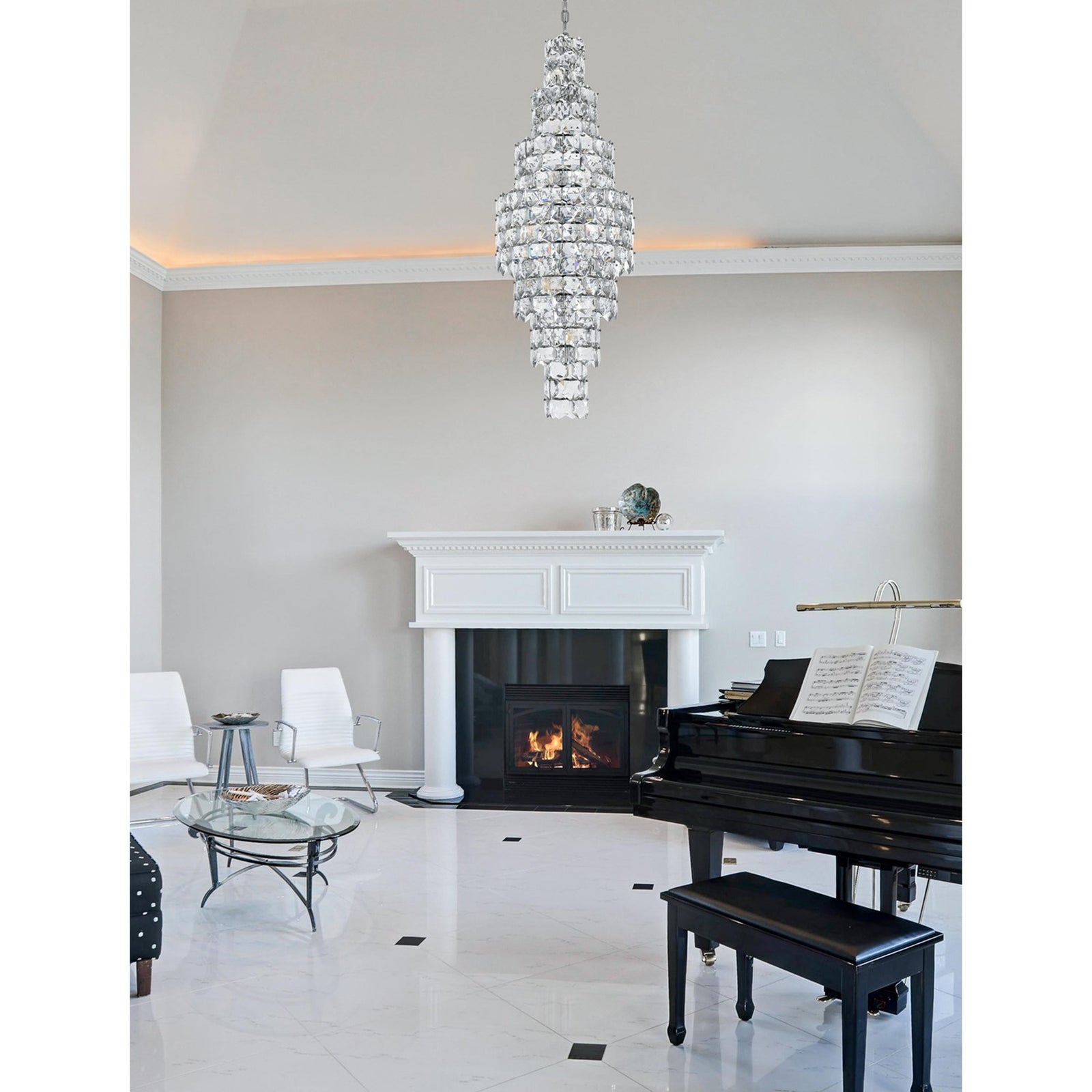 24 Inch Chandelier In Chrome - View 2 - Joshua Marshal