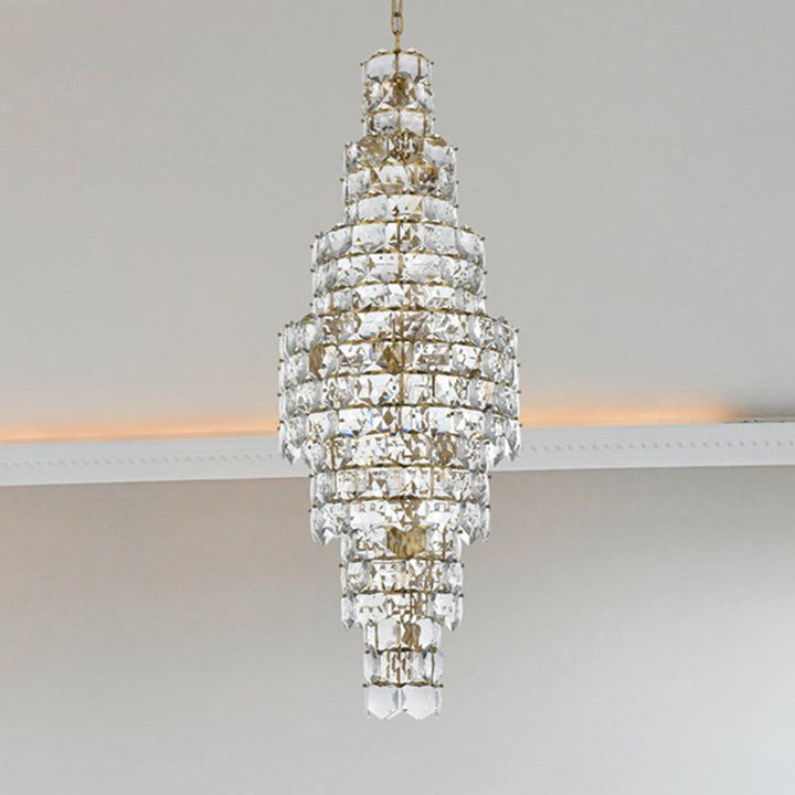 24 Inch Chandelier In Satin Gold Satin Gold And Clear Finish - LIGHTING by Joshua Marshal