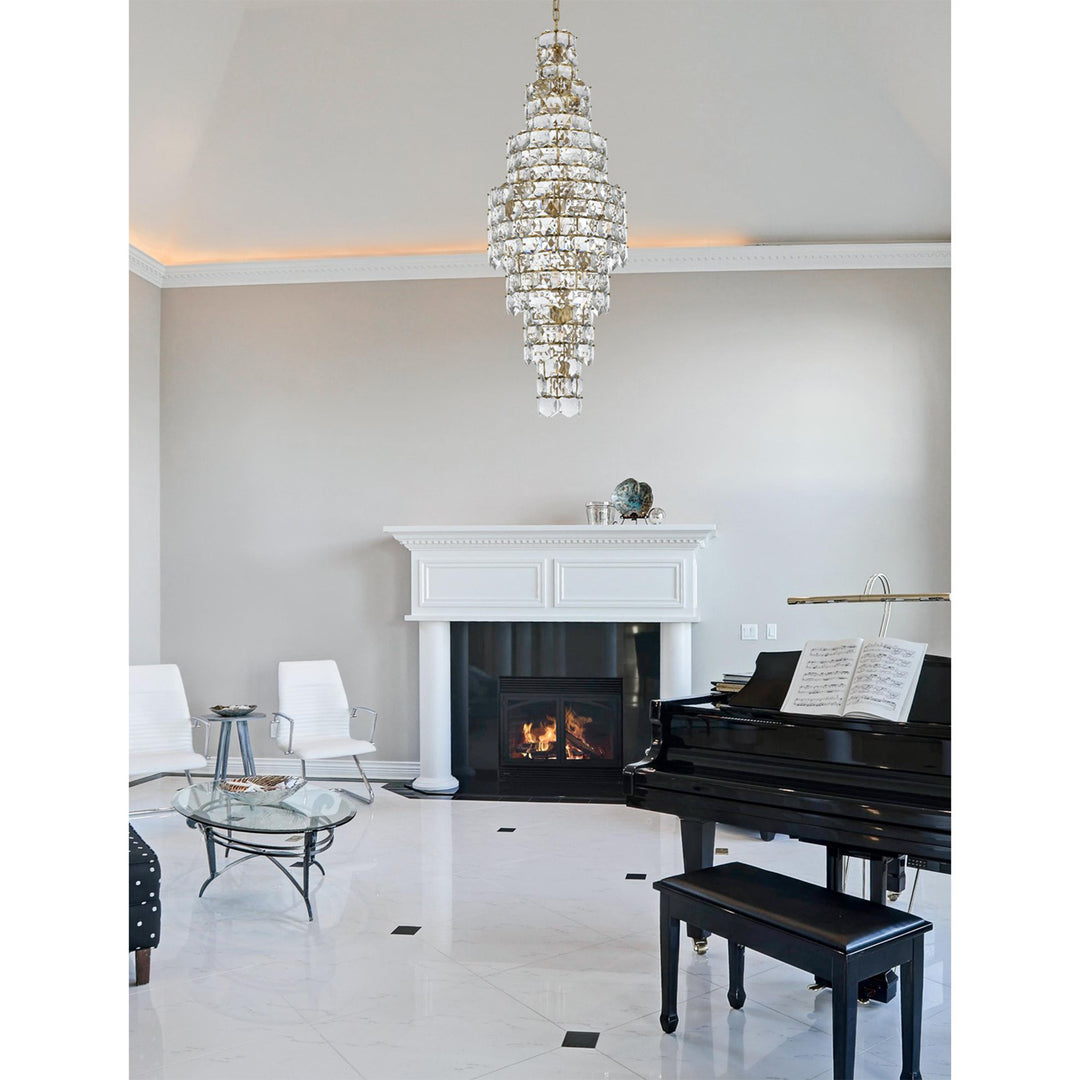 24 Inch Chandelier In Satin Gold - View 2 - Joshua Marshal
