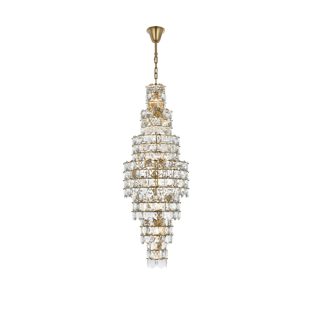 24 Inch Chandelier In Satin Gold - View 3 - Joshua Marshal