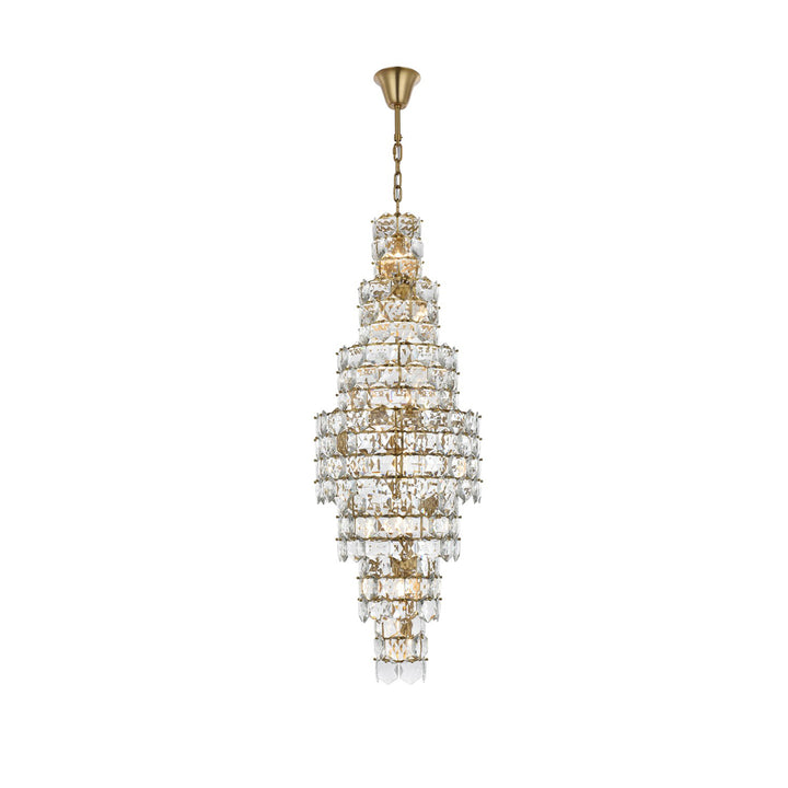 24 Inch Chandelier In Satin Gold - View 3 - Joshua Marshal