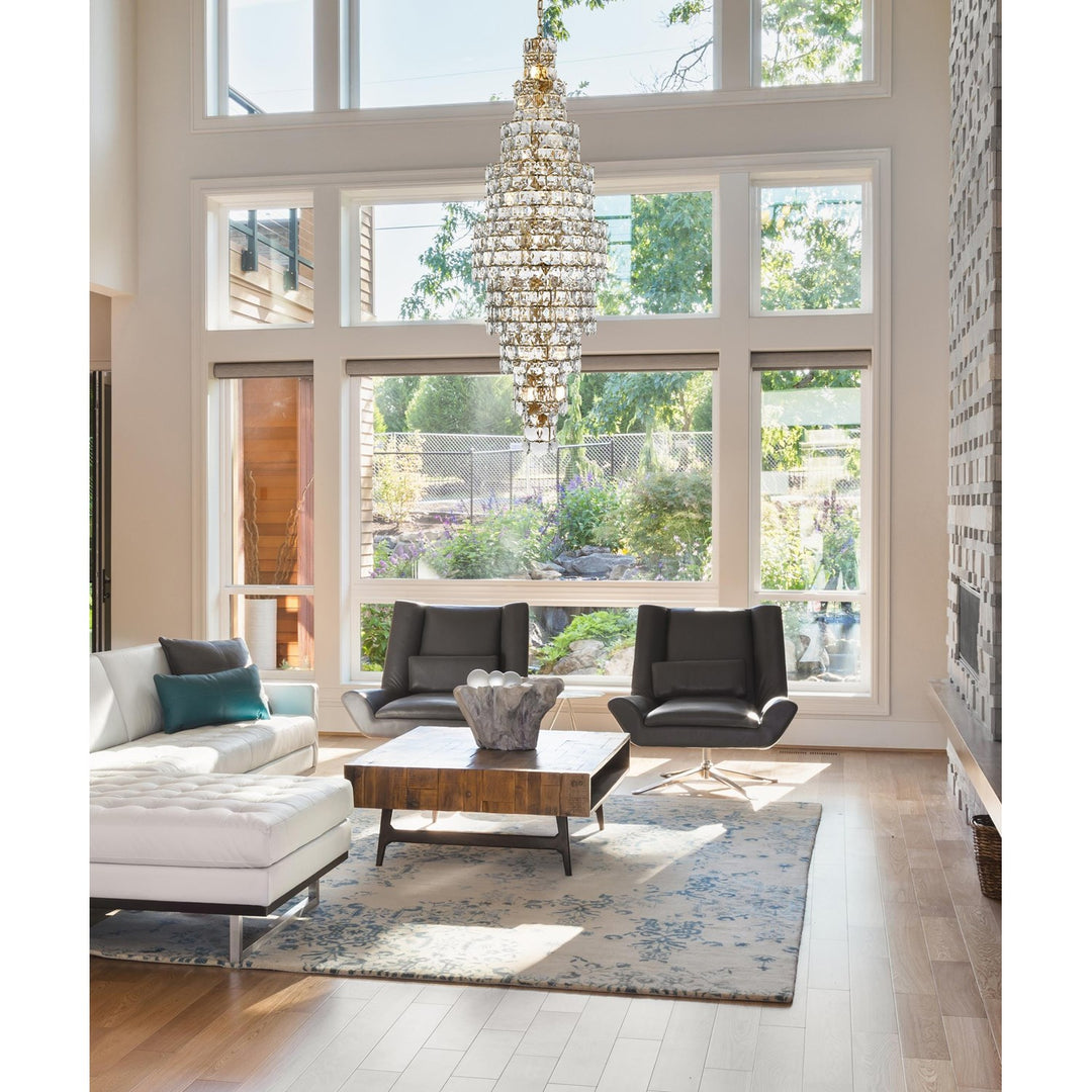 30 Inch Chandelier In Satin Gold - View 2 - Joshua Marshal