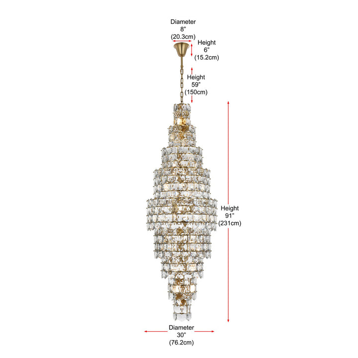 30 Inch Chandelier In Satin Gold