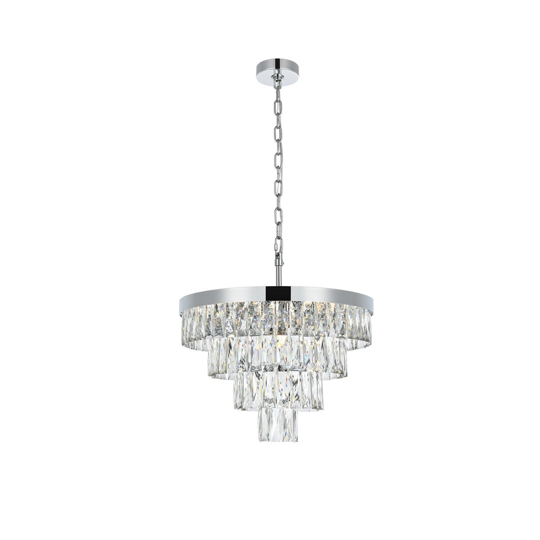 20 Inch Round Chandelier In Chrome - View 3 - Joshua Marshal