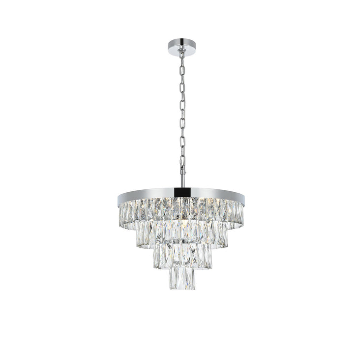 20 Inch Round Chandelier In Chrome - View 3 - Joshua Marshal
