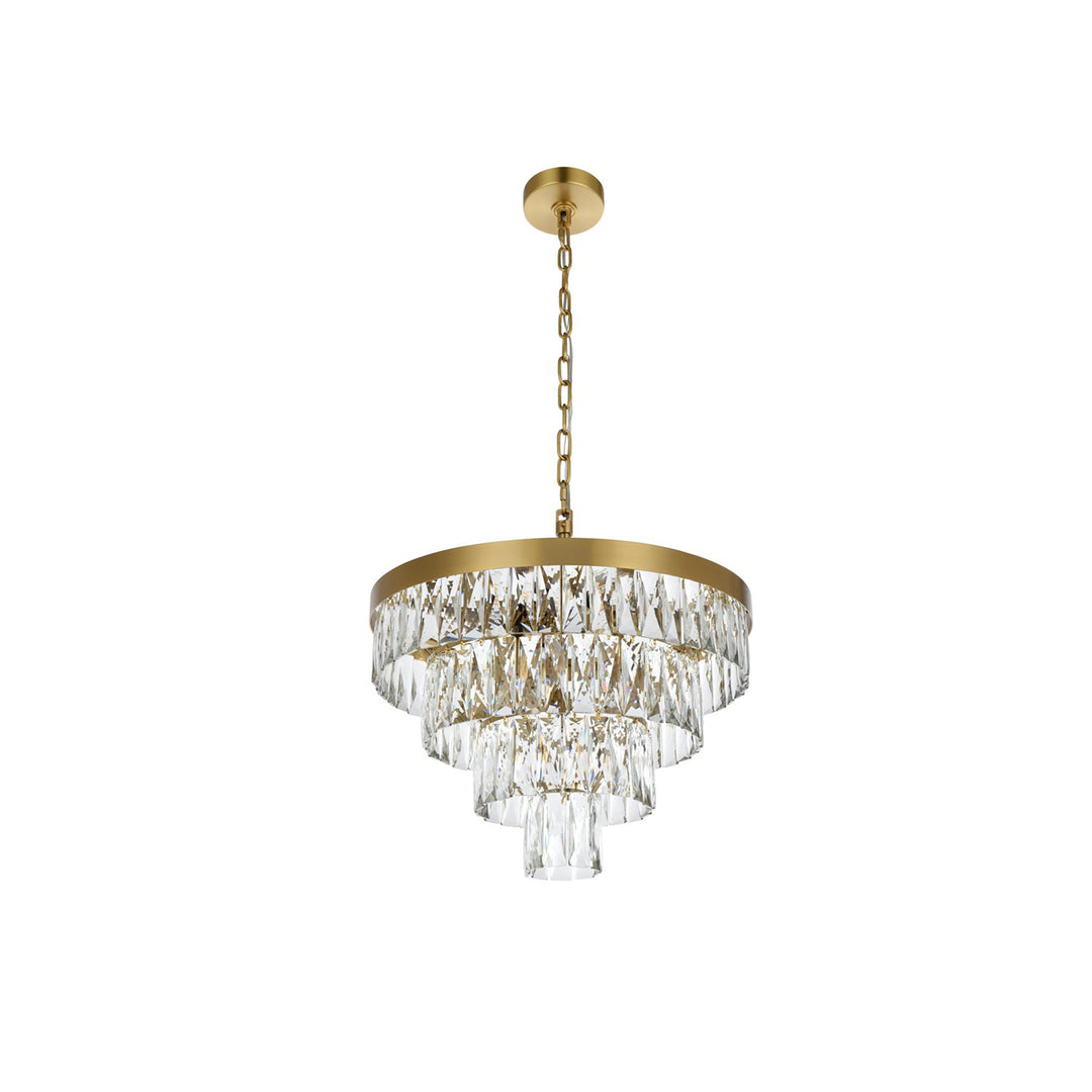 20 Inch Round Chandelier In Satin Gold - View 3 - Joshua Marshal