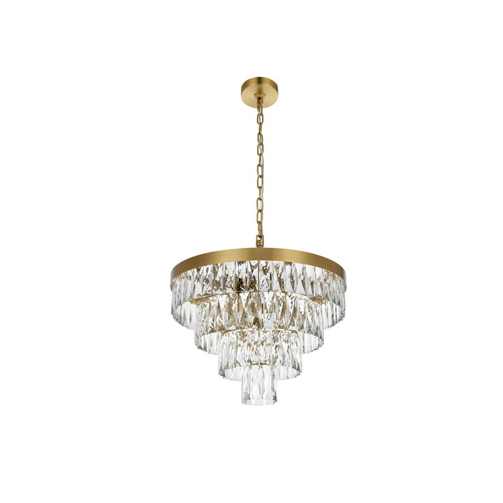 20 Inch Round Chandelier In Satin Gold - View 3 - Joshua Marshal