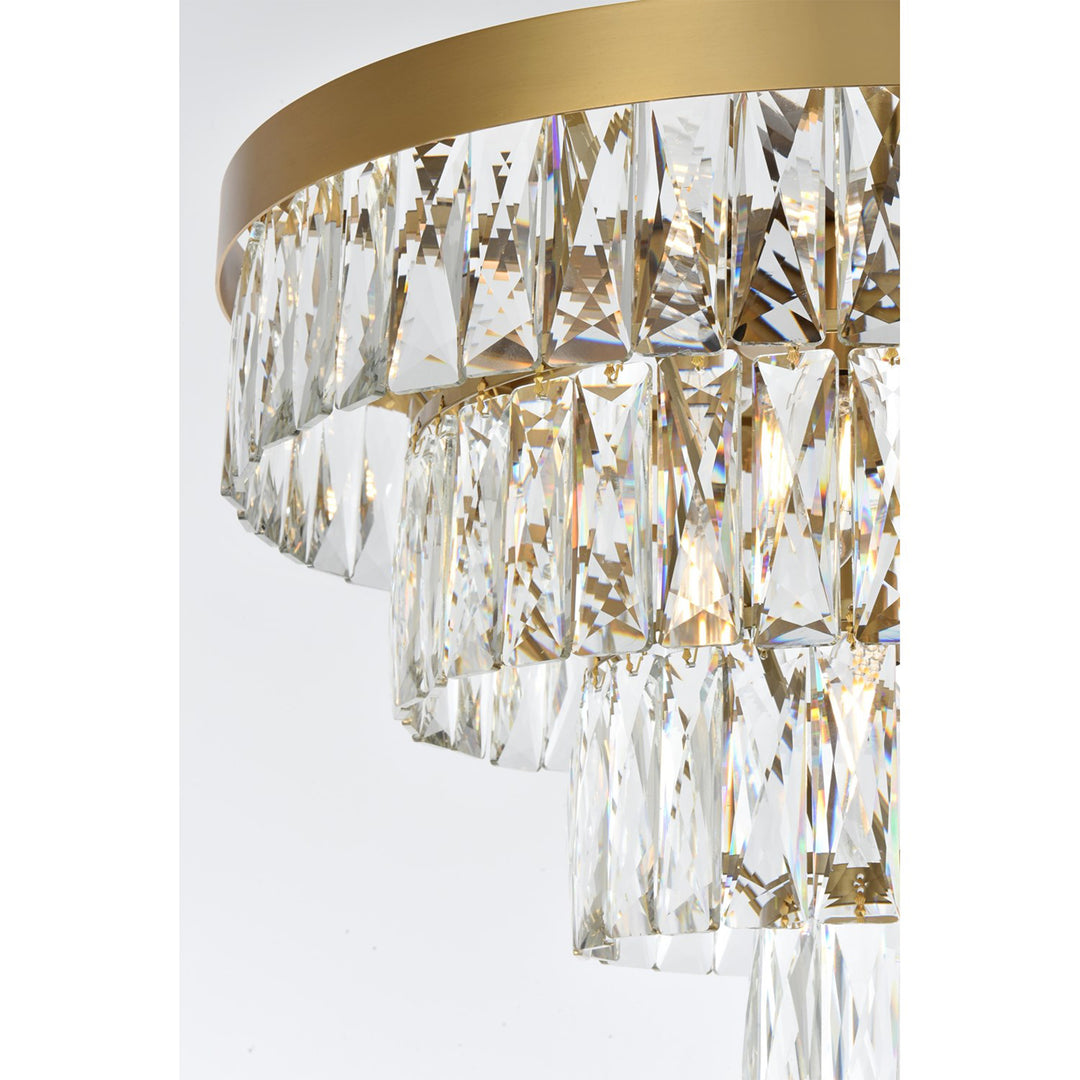 20 Inch Round Chandelier In Satin Gold - View 4 - Joshua Marshal