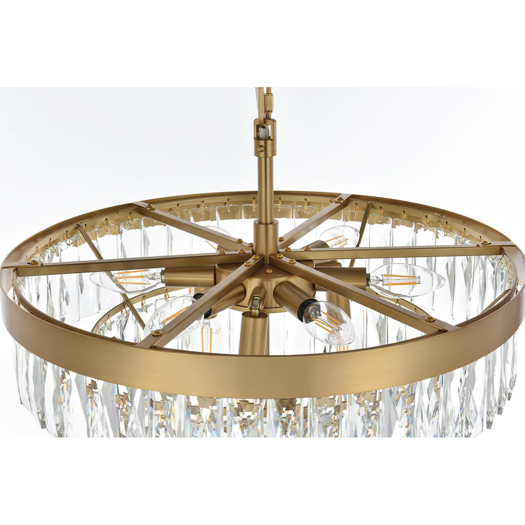 20 Inch Round Chandelier In Satin Gold - View 5 - Joshua Marshal