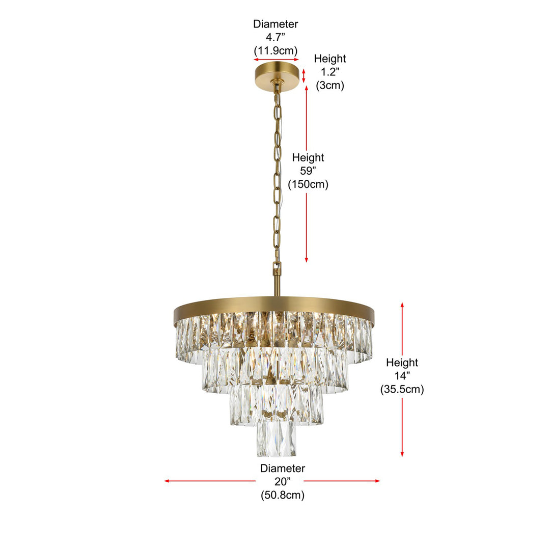 20 Inch Round Chandelier In Satin Gold - View 6 - Joshua Marshal