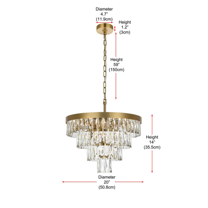 20 Inch Round Chandelier In Satin Gold - View 6 - Joshua Marshal