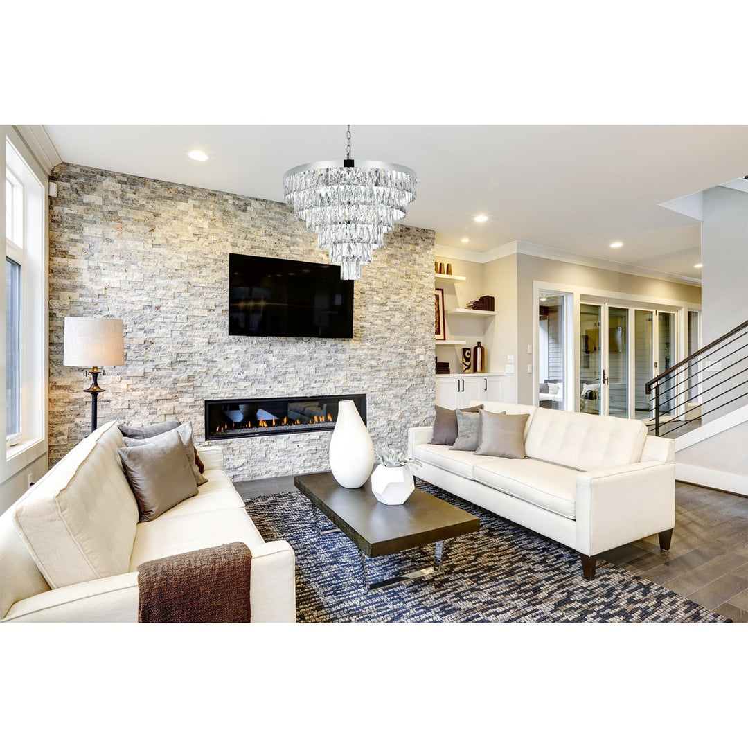 27 Inch Round Chandelier In Chrome - View 2 - Joshua Marshal