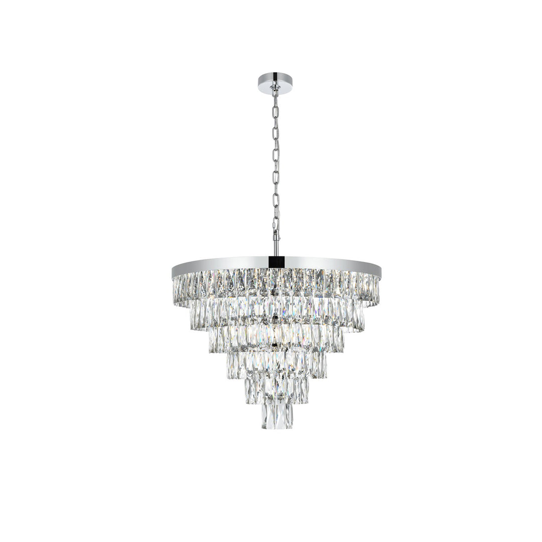 27 Inch Round Chandelier In Chrome - View 3 - Joshua Marshal