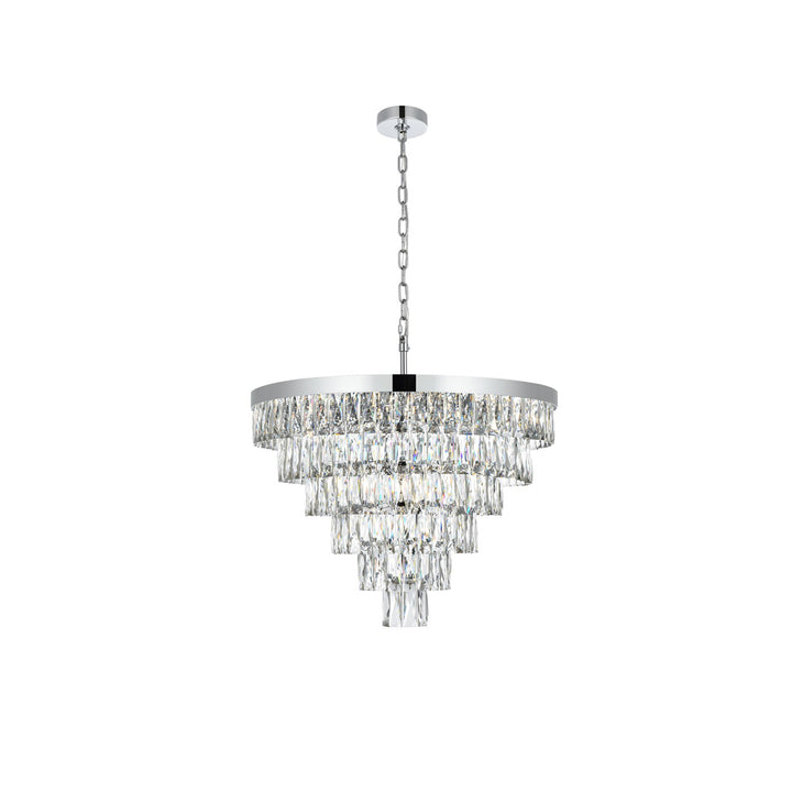 27 Inch Round Chandelier In Chrome - View 3 - Joshua Marshal