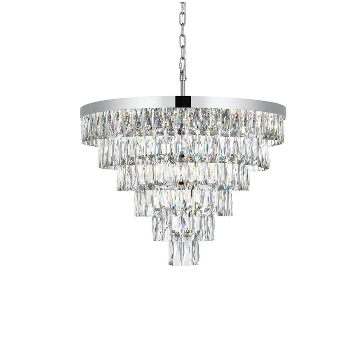 27 Inch Round Chandelier In Chrome - View 4 - Joshua Marshal