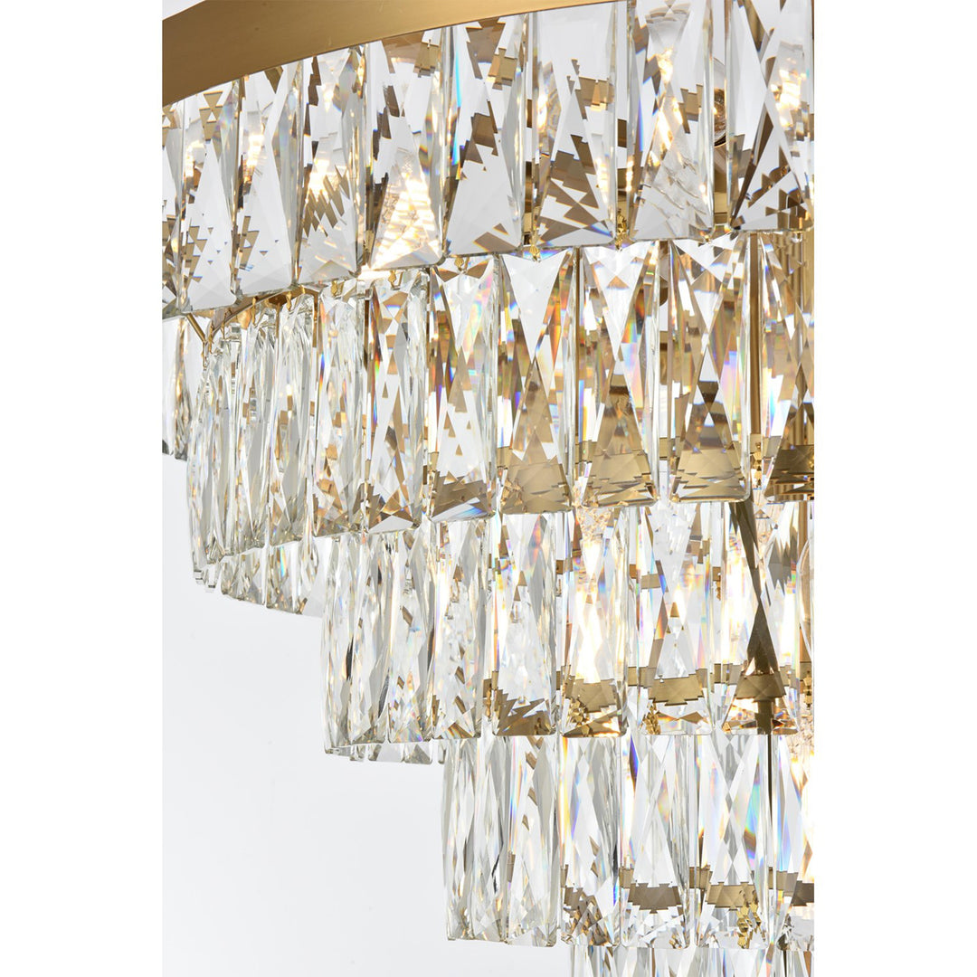 27 Inch Round Chandelier In Satin Gold - View 5 - Joshua Marshal